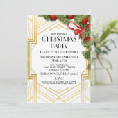 アールデコクリスマス招待状ギャツビー1920のパーティー金ゴールド 招待状 (スタンド正面)