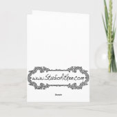 アールデコクリスマス、ティール(緑がかった色)のパスカリン、金ゴールドと海軍 シーズンカード (裏面)