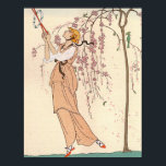 アールデコクロスオーバーイラストレーションゲームドレス ポスター<br><div class="desc">アールヌーボーのスタイルイラストレーションからアールデコのクロスオーバーは、ジョージ遊・バービエによって背景にさくらんぼの木を持つ若い女性の。ジョージ・バービエ1882年~1932年は20世紀初素晴らし期のフランスのイラストレーターの一人。デザイン演劇やバレエのコスチュームへの委嘱、本の挿絵、オートクチュールファッションイラストレーションの製作などで知られる。1920年代半ばにはエルテと共にフォリー・バーグレのデザインセットやコスチュームに取り組み、1929年にはエルテの高い評価を得た展覧会の紹介を務め書、L'Illustation誌に定期的に出演して人気を博した。</div>