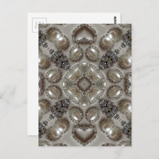 アールデコグラマラスヴィンテージファッショングレーベージュアート ポストカード (正面/裏面)