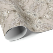 アールデコグラマラスヴィンテージファッショングレーベージュホーム ラッピングペーパー (ロールコーナー)