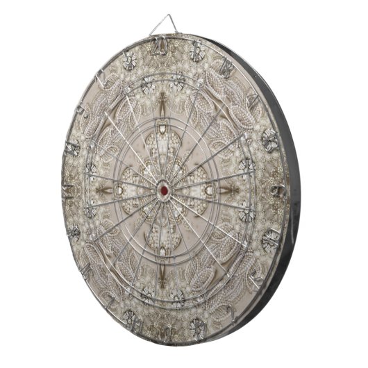 アールデコグラマラスヴィンテージファッショングレーベージュ ダーツボード (正面右)