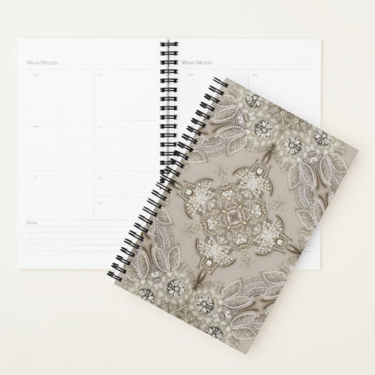 アールデコグラマラスヴィンテージファッショングレーベージュ プランナー手帳 (ディスプレー)