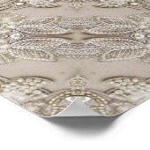 アールデコグラマラスヴィンテージファッショングレーベージュ ポスター (角)