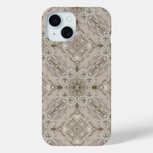 アールデコグラマラスヴィンテージファッショングレーベージュ iPhone 15ケース