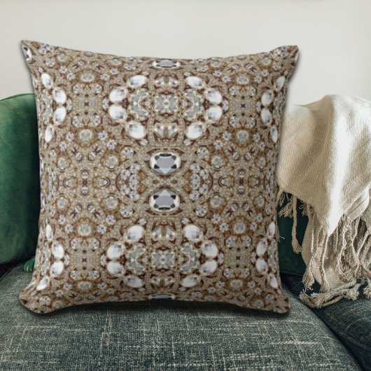 アールデコグラマラスヴィンテージファッションベージュ金ゴールド クッション