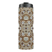 アールデコグラマラスヴィンテージファッションベージュ金ゴールド タンブラー (正面)