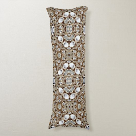 アールデコグラマラスヴィンテージファッションベージュ金ゴールド ボディピロー (正面縦)