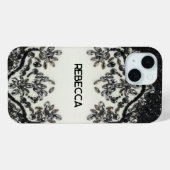 アールデコグラマラスヴィンテージファッション白黒 Case-Mate iPhoneケース (裏面 (横))