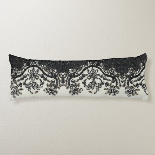 アールデコグラマラスヴィンテージファッション白黒Fl ボディピロー (正面)