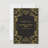 アールデコグラマラス金ゴールドオンブラックサンキューカード サンキューカード (正面)