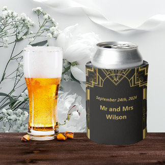 アールデコグラマラス金ゴールドオンブラック 缶クーラー