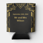 アールデコグラマラス金ゴールドオンブラック 缶クーラー (正面)