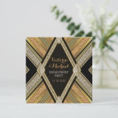 アールデコグラマー婚約パーティ招待状 招待状 (スタンド正面)