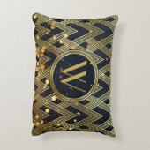 アールデコグラマー幾何学模様モノグラム アクセントクッション (裏面(縦))