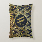 アールデコグラマー幾何学模様モノグラム アクセントクッション (正面(垂直))
