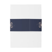 アールデコグラマー |ネイビーブルーバラ結婚金ゴールド 招待状ベリーバンド (裏面例)