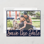 アールデコグラマー |ネイビーブルーバラ金ゴールド写真 案内ポストカード (正面/裏面)