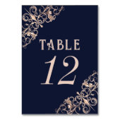 アールデコグラマー |ネイビーブルーバラ金ゴールド装飾品 テーブルナンバー (正面)
