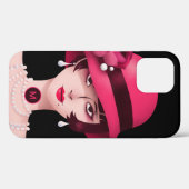 アールデコグラムレディーモノグラムイニシャルブラックピンク Case-Mate iPhoneケース (裏面 (横))