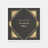 アールデコグラムヴィンテージウェディングディナーカクテル スタンダードカクテルナプキン (正面)