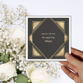 アールデコグラムヴィンテージウェディングディナーカクテル スタンダードカクテルナプキン