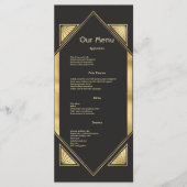 アールデコグラムヴィンテージウェディングディナーメニュー メニュー (正面)