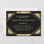 アールデコグラムヴィンテージウェディングリハーサル 招待状 (正面)