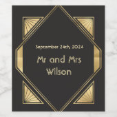 アールデコグラムヴィンテージウェディングワインラベル ワインラベル (シングルラベル)