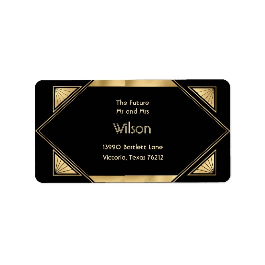 アールデコグラムヴィンテージウェディング差出人住所 ラベル (正面)