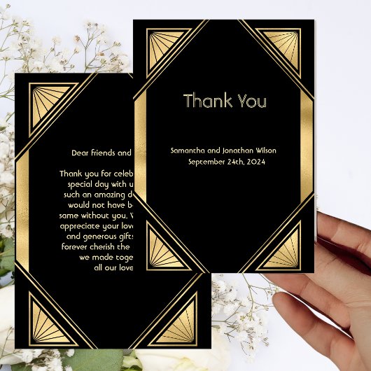 アールデコグラムヴィンテージサンキューカード 招待状