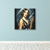 アールデコグラム：シルバーウーマン キャンバスプリント (インサイチュ (ウッドフロア))