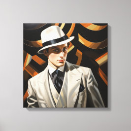 アールデコグラム：シルバー・マン キャンバスプリント