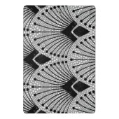 アールデコグレイ白黒レトロ孔雀パターン ミニクリップボード (裏面)