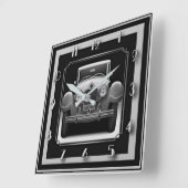 アールデコグレイ車 スクエア壁時計 (傾斜)