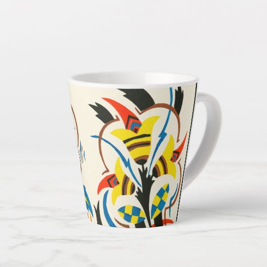 アールデココーヒーまたはティーマグカップ カフェラテマグ (右アングル)