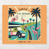 アールデコゴルフ50誕生日 スパークリングワインラベル (シングルラベル)