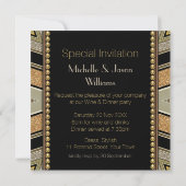 アールデコゴールデングリッターディナーパーティの招待状 招待状 (裏面)