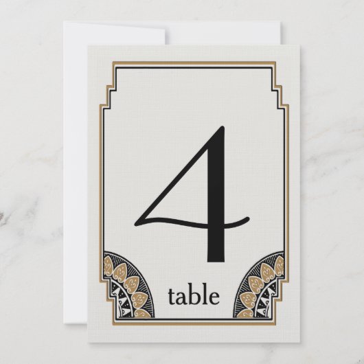 アールデコゴールドポッシュテーブルナンバー４ 招待状 (裏面)