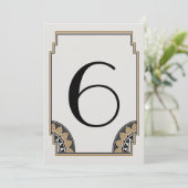 アールデコゴールド ポッシュ テーブルナンバー６ 招待状 (スタンド正面)