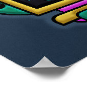 アールデコサイバパンク幾何融合 ポスター (角)