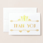 アールデコサンキューカード 箔カード (封筒付き正面)