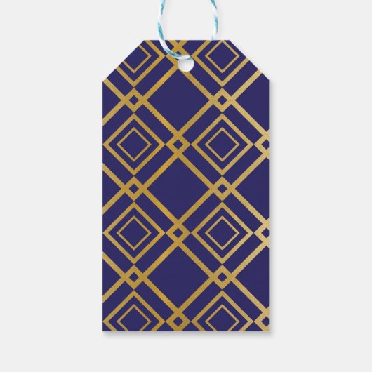 アールデコサンキューラベルネイビー金ゴールド結婚ラベル ギフトタグ (裏面)