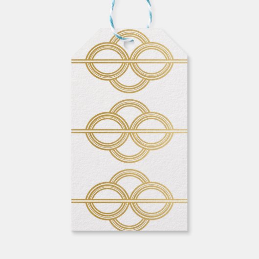 アールデコサンキューラベルホワイト金ゴールド結婚ズ ギフトタグ (裏面)