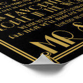 アールデコサンキュー結婚テーブルのシンボルや象徴 ポスター (角)