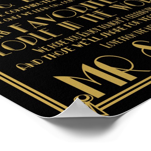 アールデコサンキュー結婚テーブルのシンボルや象徴 ポスター (角)