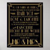 アールデコサンキュー結婚テーブルのシンボルや象徴 ポスター (正面)