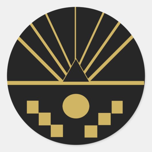 アールデコサンライズインレリーフ、 浮き彫り ラウンドシール (正面)