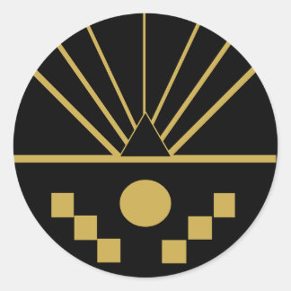 アールデコサンライズインレリーフ、 浮き彫り ラウンドシール