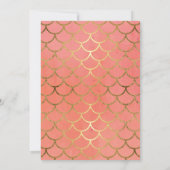 アールデコシェルパターン金ゴールド水結婚色 招待状 (裏面)